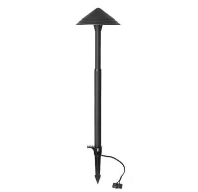 Case of (12) Hampton Bay Low Voltage 90 Lumens Black Outdoor Integrated LED Path Light with Adjustable Post Height