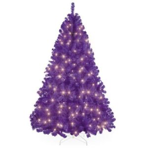 7.5' Pre-Lit Artificial Purple Christmas Tree w/ Incandescent Lights