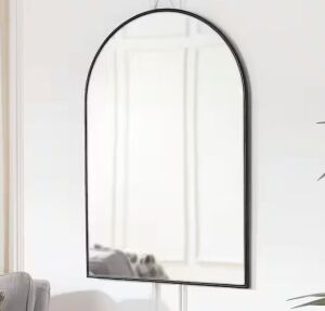 Home Decorators Collection Medium Arched Black Classic Accent Mirror, 35 in. H x 24 in. W