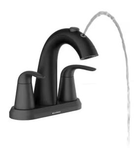 Glacier Bay Nadina 4 in. Centerset Double Handle Bathroom Fountain Faucet in Matte Black