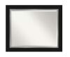Amanti Art Eva 33.5 in. x 27.5 in. Modern Rectangle Framed Black Silver Wall Mirror