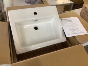 Glacier Bay 20 in. Ceramic Rectangular Vessel Bathroom Sink in White