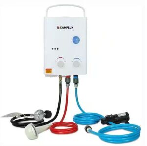 CAMPLUX 1.32 GPM 34,000 BTU Outdoor Portable Propane Tankless Water Heater Set