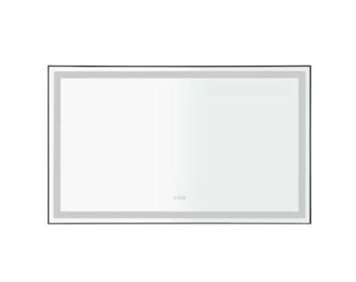 Andrea&nbsp;60 in. W x 36 in. H Large Rectangular Metal Framed Dimmable AntiFog Wall Mount LED Light Bathroom Vanity Mirror in Black