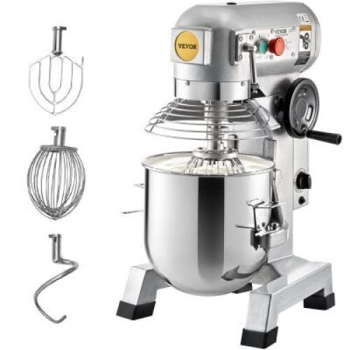 VEVOR 15Qt Commercial Mixer with Timing Function, 500W Stainless Steel Bowl,&nbsp;3 Speeds Adjustable 113/184/341 RPM