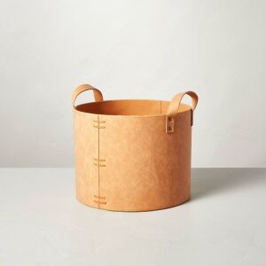 Faux Leather Storage Bin Camel Brown - Hearth & Hand with Magnolia