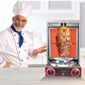 Doner Kebab Machine Shawarma Grill Rotating Oven Spinning, Gas 2-Burner, Electric