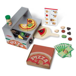 Melissa & Doug Top & Bake Wooden Pizza Counter Play Set (41 Pcs)