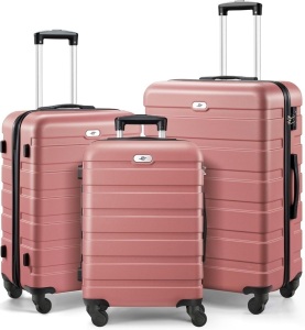 3 Piece Rose Gold Luggage Set 