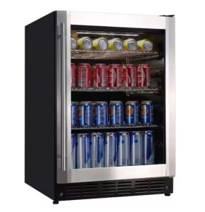 Vissani 23.4 in. 50 Bottle, 154 Can, Wine and Beverage Cooler with Stainless Steel Door