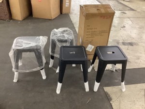 Set of 4 Backless Stools, 18" 