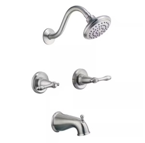 Design House Oakmont 2-Handle 1-Spray Tub and Shower Faucet in Satin Nickel