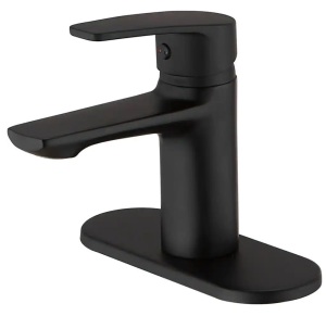 BWE Single Hole Single-Handle Bathroom Faucet in Matte Black