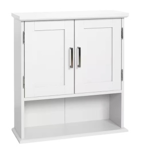 Glacier Bay Shaker Style 23 in. W x 8.5 in. D x 26 in. H Bathroom Storage Wall Cabinet in White