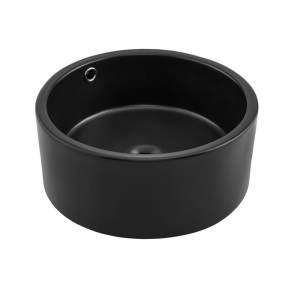 Swiss Madison Monaco Round Ceramic Round Vessel Sink in Matte Black