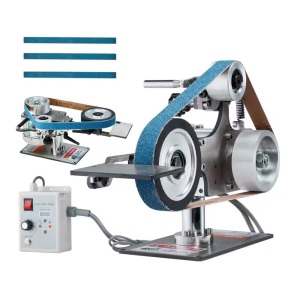 VEVOR Belt Grinder Sander, 30 x 1-in. Variable Speed Belt Polisher with VFD, 550W Polishing Grinding Machine