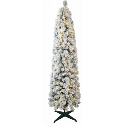 Holiday Time 7 ft Pre-Lit Flocked Colorado Artificial Christmas Tree with 190 Warm White LED Lights