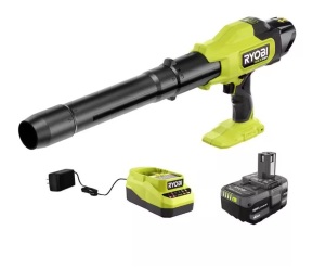 RYOBI ONE+ HP 18V Brushless Cordless 220 CFM 140 MPH Compact Blower with 4.0 Ah Battery & Charger