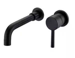 Single-Handle Wall Mount Bathroom Faucet in Matte Black