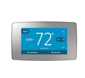 Emerson Sensi Touch 7-day Programmable Wi-Fi Smart Thermostat with Touchscreen Color Display, C-wire Required - Silver