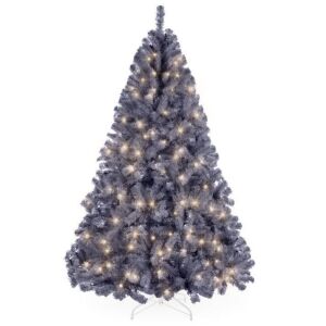 6' Pre-Lit Artificial Charcoal Gray Christmas Tree w/ Incandescent Lights