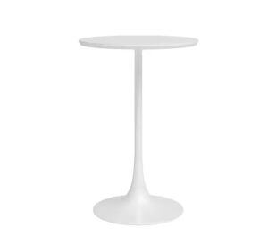 Jamesdar Kurv Cafe 24 in. Round White Counter Height Table with Metal Frame