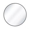 XRAMFY 36 in. W x 36 in. H Round Aluminum Alloy Framed Black Wall Mirror