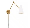 KICHLER Sylvia 32.5 in. 1-Light White and Natural Brass Office Indoor Wall Sconce Light