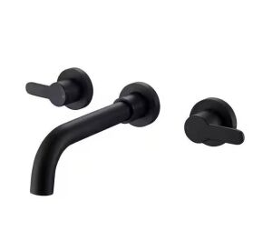 2-Handle Wall Mounted Roman Tub Faucet in Matte Black