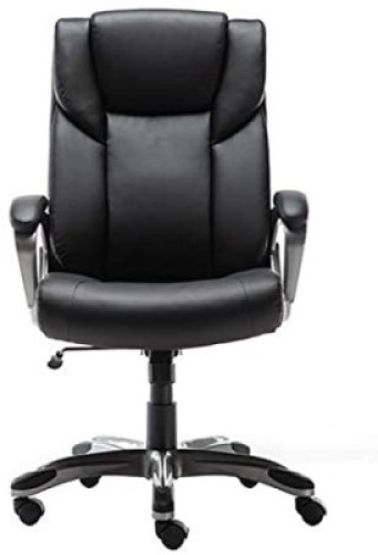 AmazonBasics High-Back Bonded Leather Executive Office Computer Desk Chair. Appears New