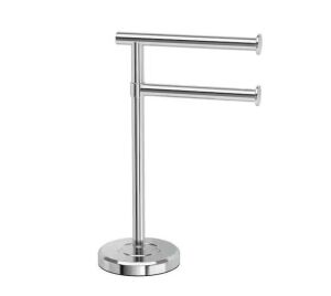 Gatco Latitude II Minimalist Countertop 12 in. 2-Amr Pivot Hand Towel Bar Holder in Chrome