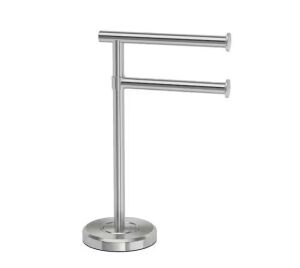 Gatco Latitude II Minimalist Countertop 12 in. 2-Arm Pivot Hand Towel Bar Holder in Satin Nickel