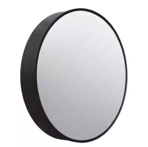 Glacier Bay 30 in. W x 30 in. H Round Matte Black Medicine Cabinet with Mirror