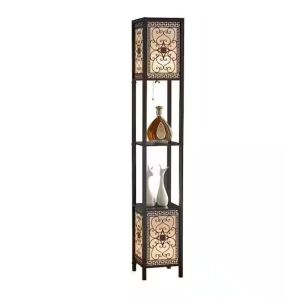 ARTIVA Infinity Heart Shelf Floor Lamp 64 in. Expresso