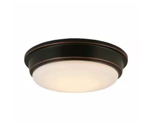 Hampton Bay 11 in. Oil Rubbed Bronze Integrated LED Outdoor Flush Mount Ceiling Light