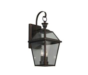 Home Decorators Collection Glenneyre 20.25 in. French Quarter Gas Style 2-Light Outdoor Wall Light Lantern Sconce