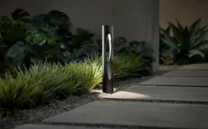 Hampton Bay Trinity Hill 15-Watt Equivalent Low Voltage Matte Black Integrated LED Contemporary Outdoor Bollard Path Light