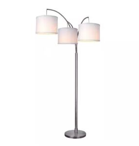 Hampton Bay 78 in. Height 3-Arc Floor Lamp - Brushed Nickel Finish