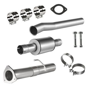 4.0" DPF & Cat Delete Pipe With Muffler for 2011-2023 Ford 6.7 Powerstroke Diesel