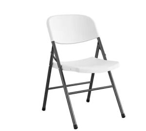 Cosco Commercial Plastic Indoor/Outdoor Folding Chair, White Speckle, 4-Pack