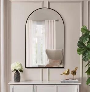 Home Decorators Collection Large Arched Black Classic Accent Mirror, 39 in. H x 26 in. W