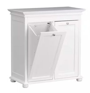 Home Decorators Collection Hampton Harbor 35 in. Double Tilt-Out Hamper in White