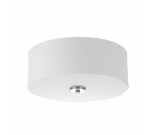 Progress Lighting Inspire Collection 13 in. Transitional Brushed Nickel LED Drum Shade Ceiling Light with White Linen Shade