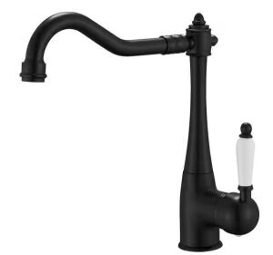 BWE Traditional Single-Handle Standard Kitchen Faucet in Matte Black