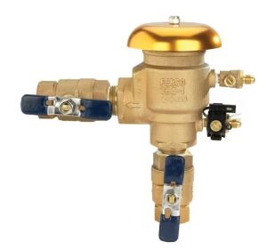 Febco 1 in. Bronze Pressure Vacuum Breaker Backflow Preventer with Quarter Turn Shutoff and Tee Handles, Freeze Sensor