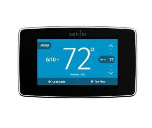 Emerson Sensi Touch 7-day Programmable Wi-Fi Smart Thermostat with Touchscreen Color Display, C-wire Required - Black