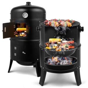  BBQ Charcoal Grill Pit Smoker with 3 Levels 