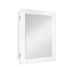 Glacier Bay 15-1/4 in. W x 19-3/8 in. H Rectangular Framed Recessed or Surface-Mount Bathroom Medicine Cabinet with Mirror, White