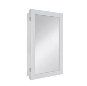 Glacier Bay 15-1/4 in. W x 26 in. H Framed Recessed or Surface-Mount Bathroom Medicine Cabinet with Mirror, Gray