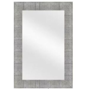 Home Decorators Collection 24 in. W x 35 in. H Rectangular Plastic Framed Wall Mirror in Brushed Nickel